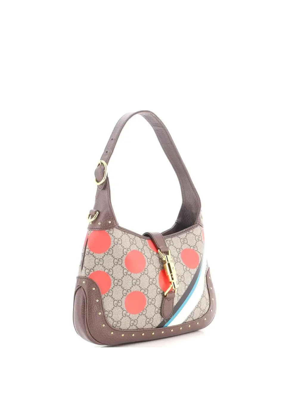 Gucci Jackie Hobo Studded Printed Gg #356617G13B